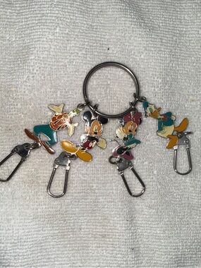 Vintage Disney Multi-key Character Keychain.Mickey&Minnie Mouse,Goofy,Donald